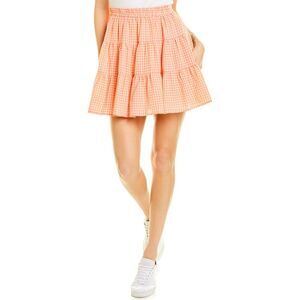 Daisy Lane Womens  Gingham Mini Skirt, Orange